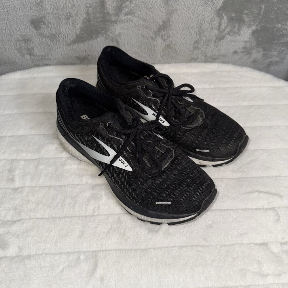 Brooks Ghost 13 Women's 10 B Black White Athletic Running Shoes